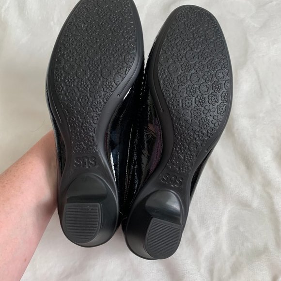 SAS Patent Leather Kitten Heel Loafers Black 9 - Picture 9 of 9